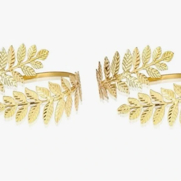 Gold Leaf Roman Greek Cuff Arm Cuff Bracelet Halloween Costume Renaissance Faire - Picture 2 of 3
